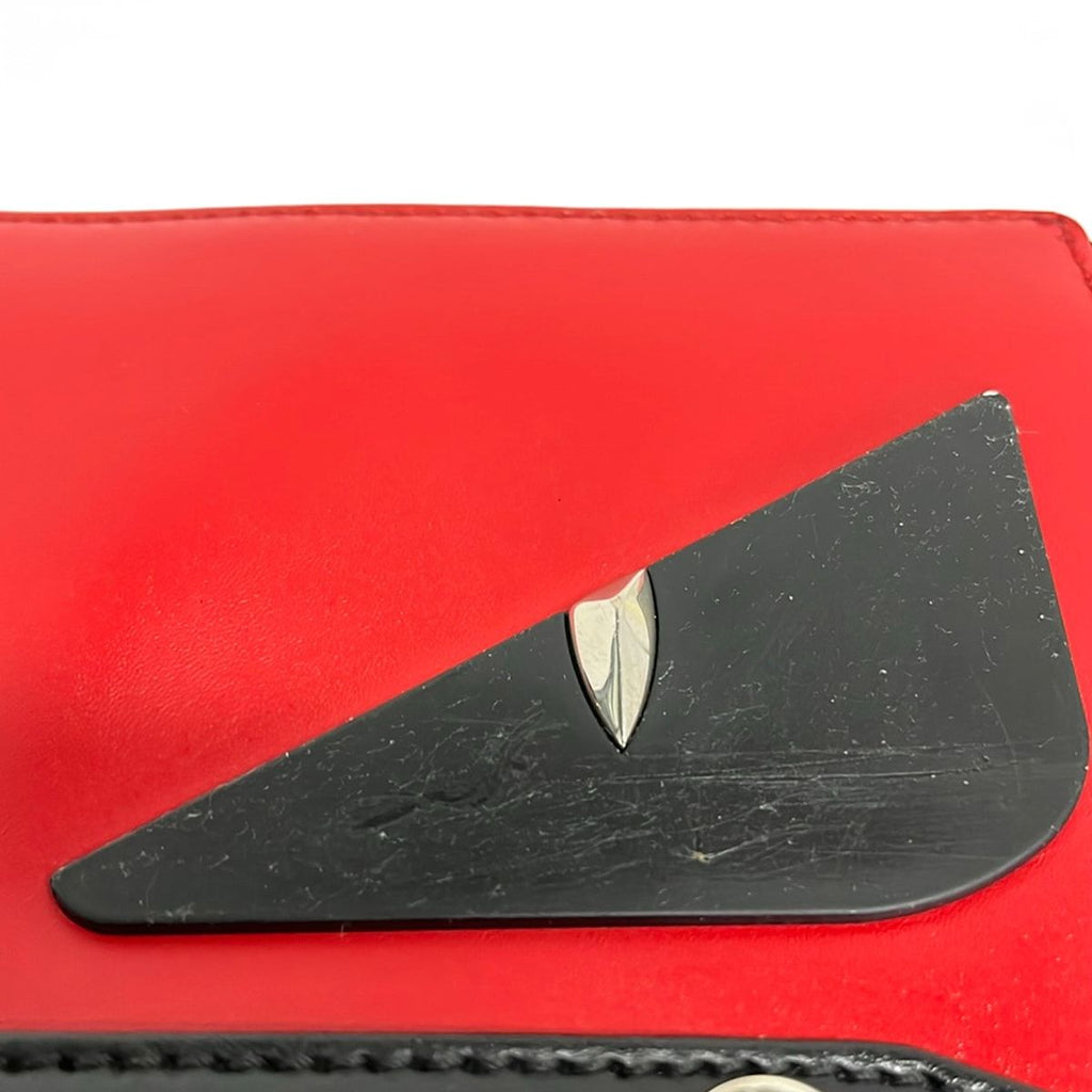 Fendi Clutch Bugs Red Black Leather — view 9