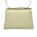 Bottega Veneta Shoulder Bag Ivory Silver Intrecciato Leather — view 3