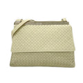 Bottega Veneta Shoulder Bag Ivory Silver Intrecciato Leather