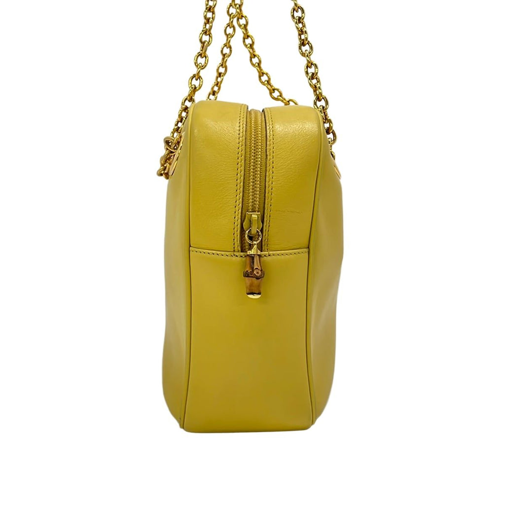 Gucci Shoulder Bag 001 23 Yellow Gold Bamboo Leather — view 2