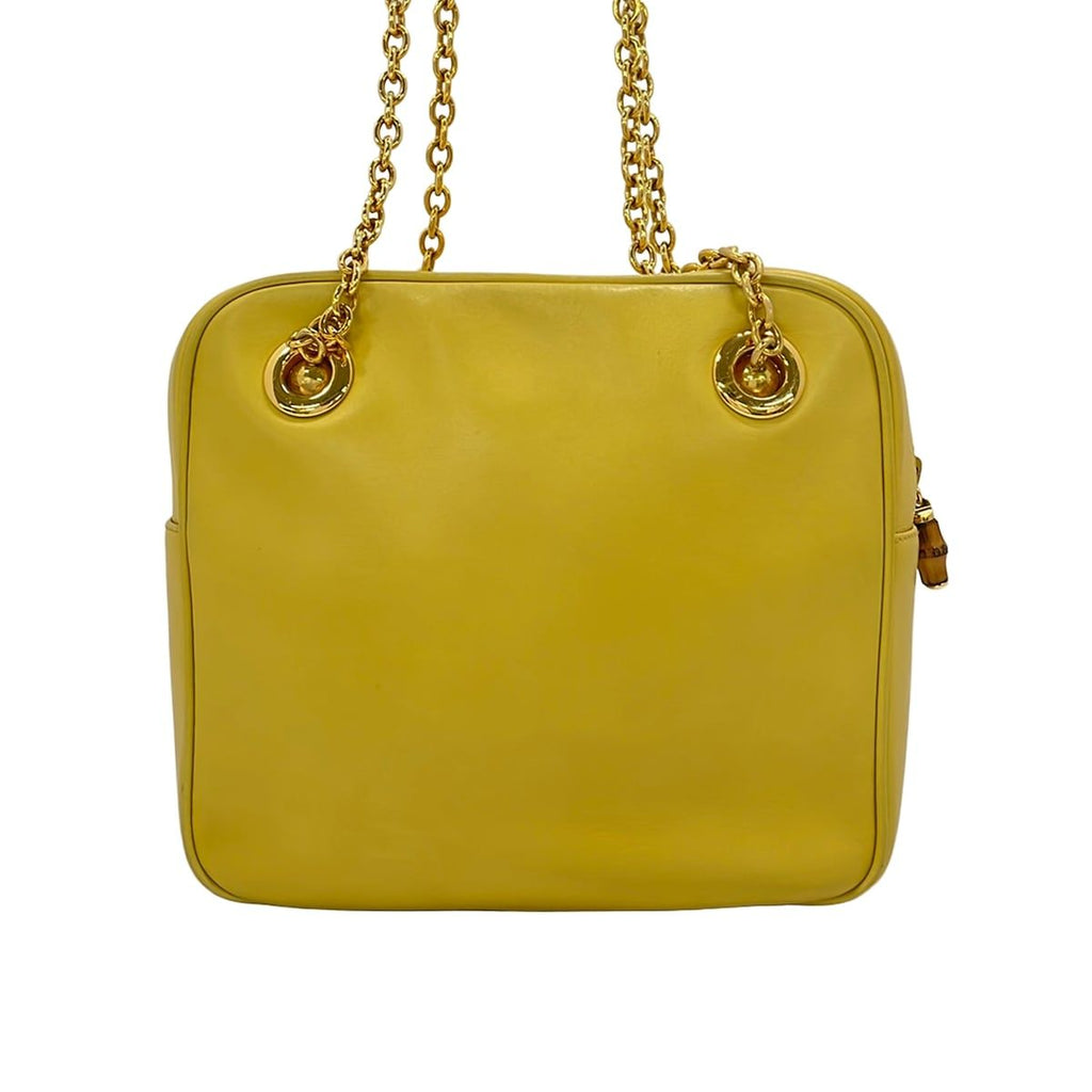 Gucci Shoulder Bag 001 23 Yellow Gold Bamboo Leather — view 3