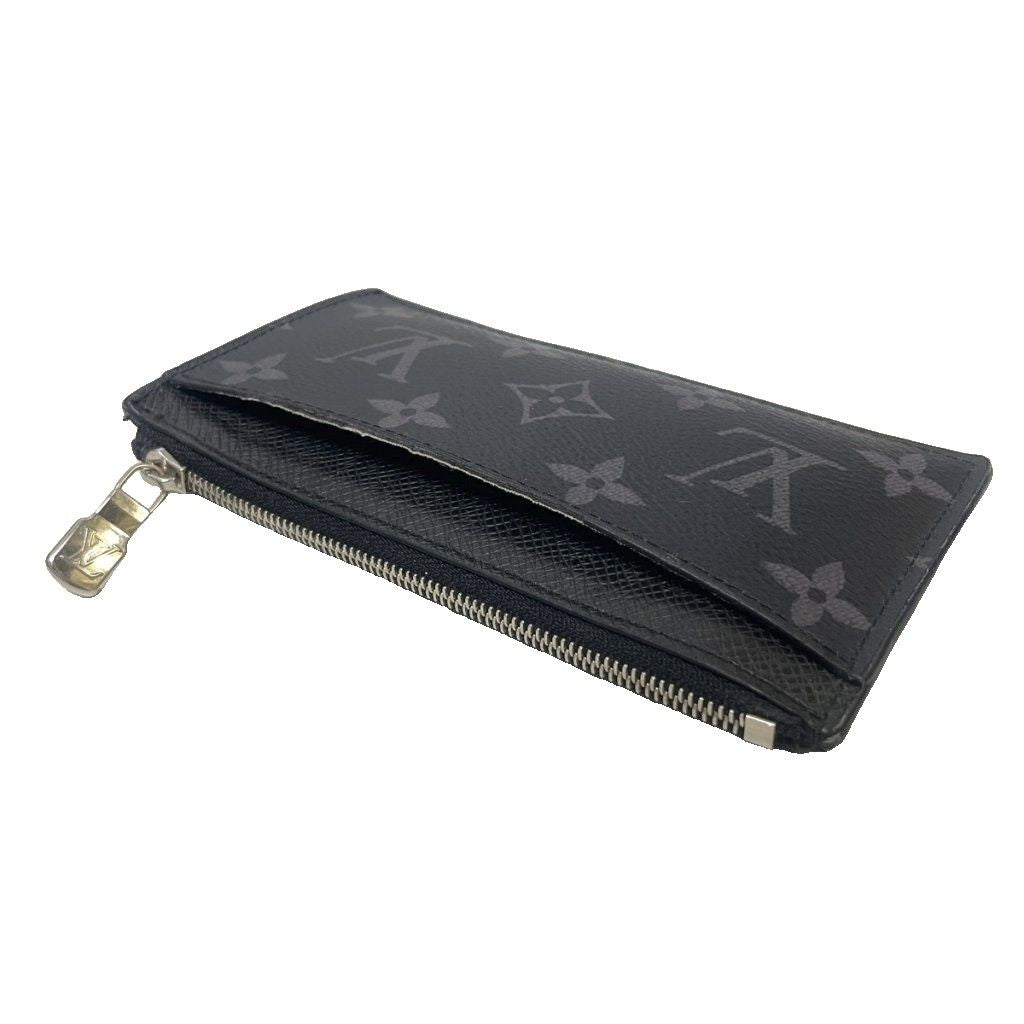 Louis Vuitton Monogram Eclipse Taigarama Fragment Case Coin Card Holder Black — view 5