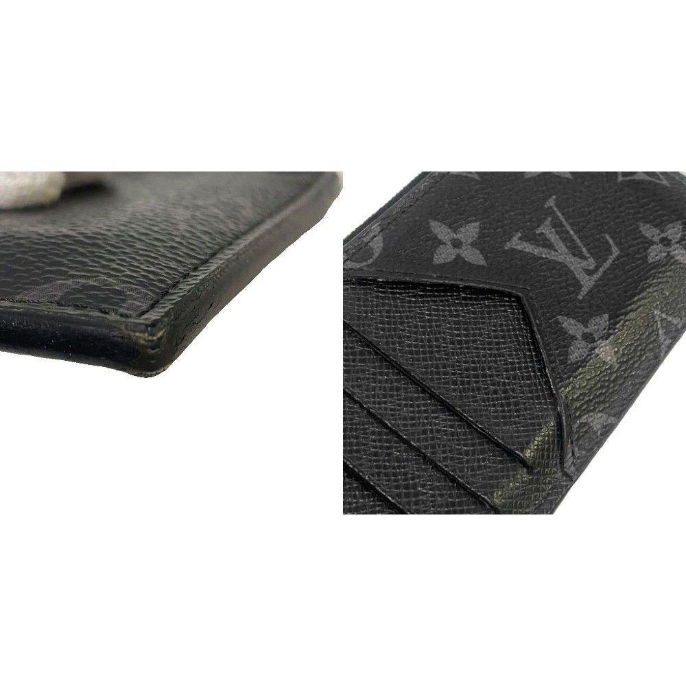 Louis Vuitton Monogram Eclipse Taigarama Fragment Case Coin Card Holder Black — view 8