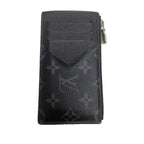Louis Vuitton Monogram Eclipse Taigarama Fragment Case Coin Card Holder Black — view 2