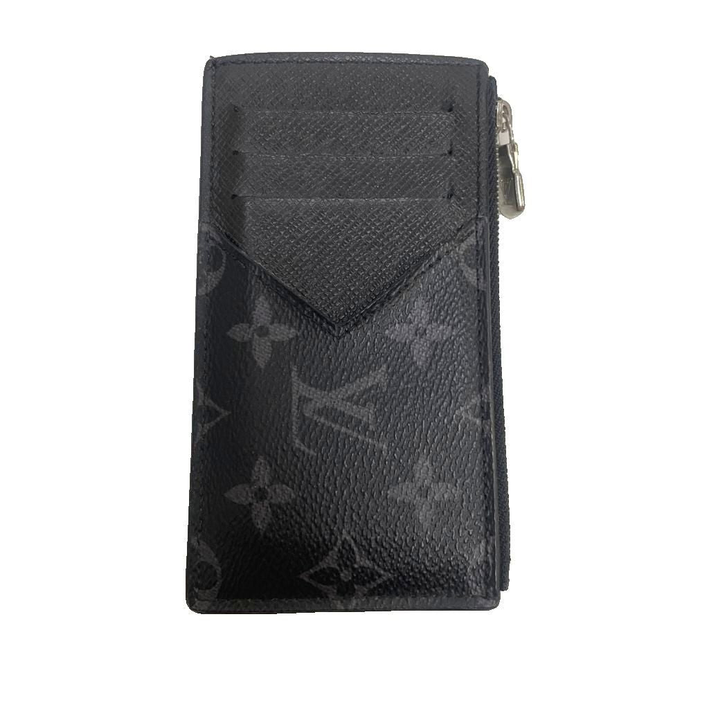 Louis Vuitton Monogram Eclipse Taigarama Fragment Case Coin Card Holder Black — view 2