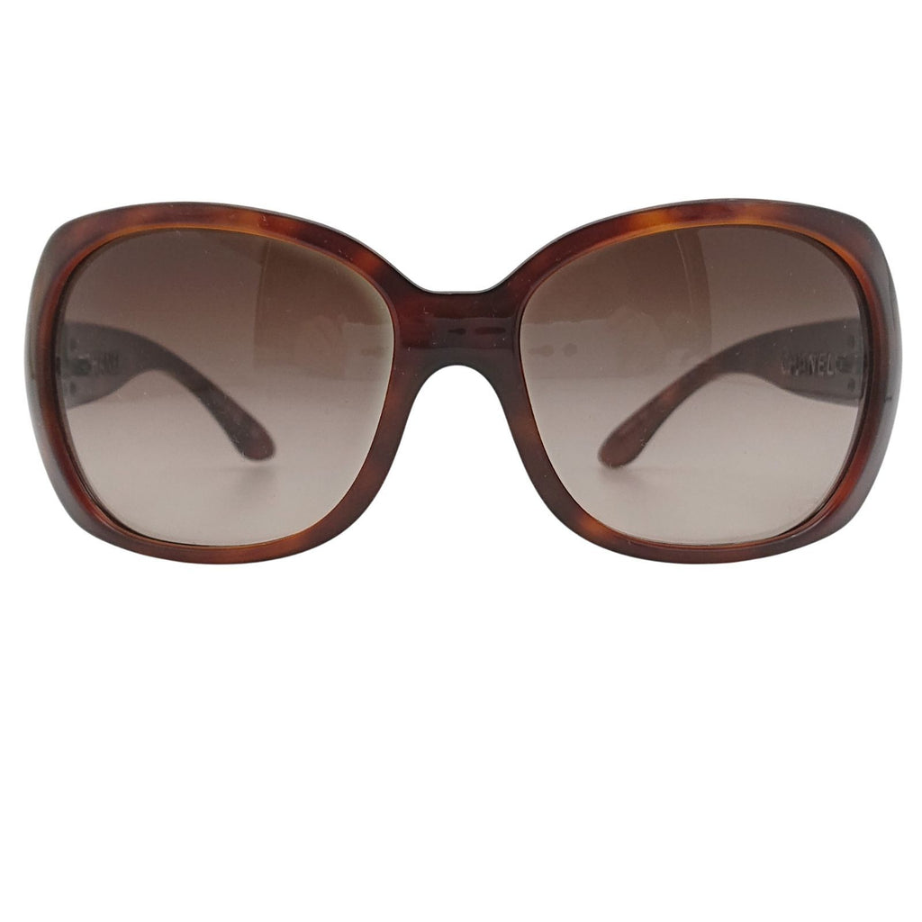 Chanel Sunglasses CC Logo Tortoiseshell Pattern Brown Eyewear — view 2