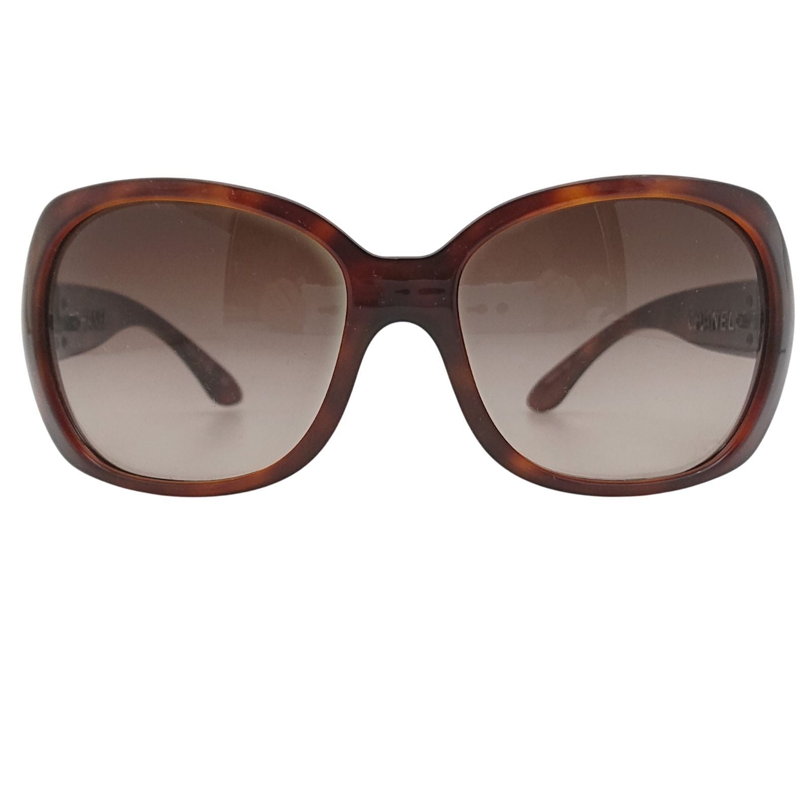 Chanel Sunglasses CC Logo Tortoiseshell Pattern Brown Eyewear — view 2