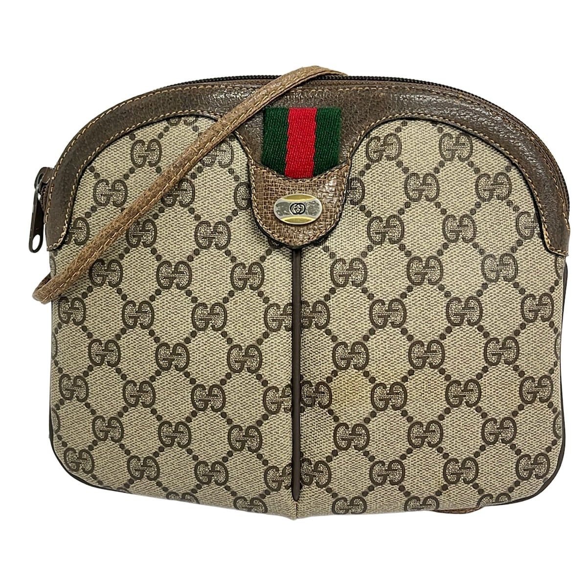 Gucci Shoulder Bag Sherry Line GG Supreme 904.02.047 Dark Brown Beige Dark