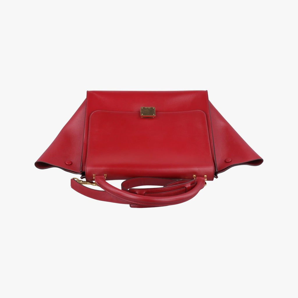 Celine Trapeze Red Leather Shoulder — view 8