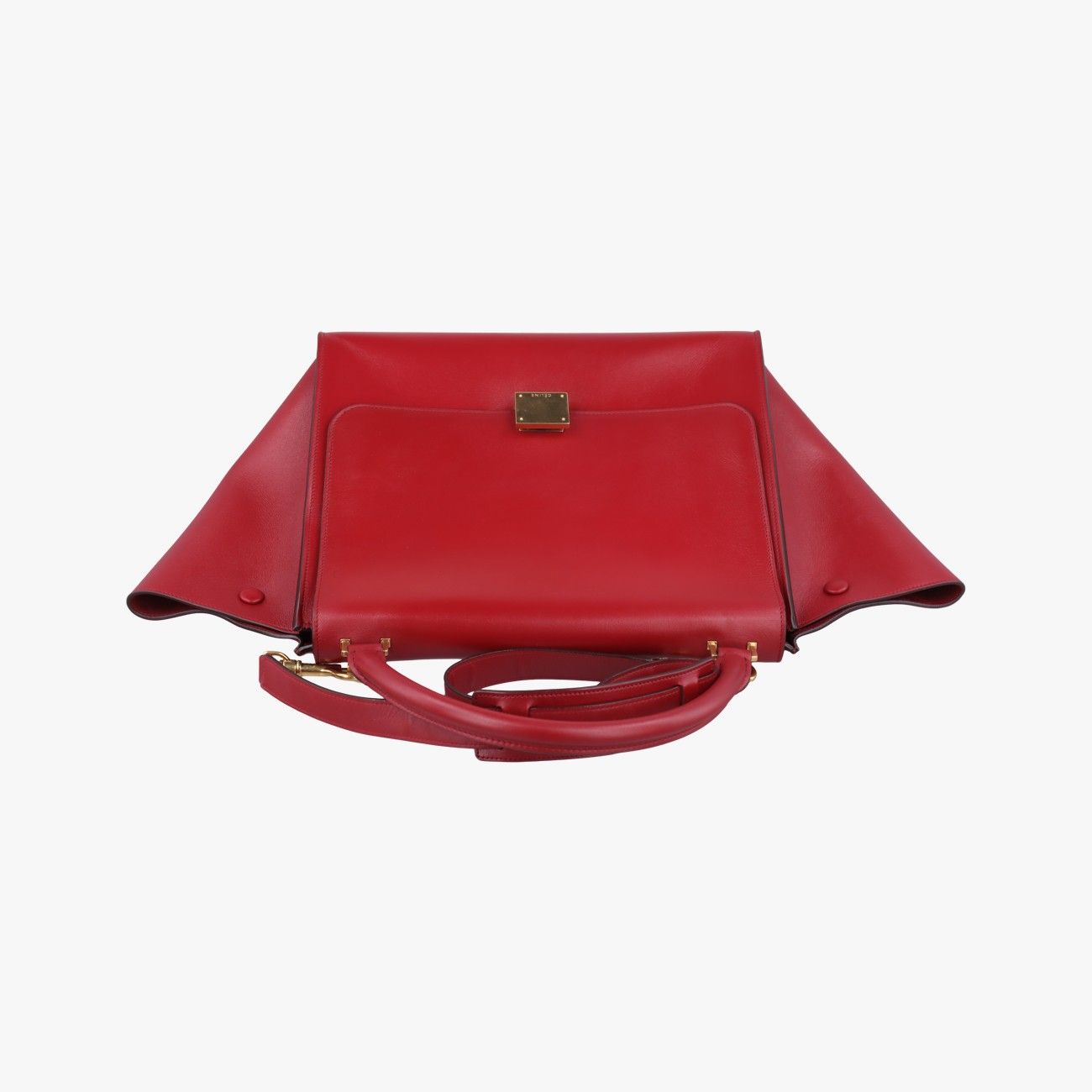 Celine Trapeze Red Leather Shoulder — view 8