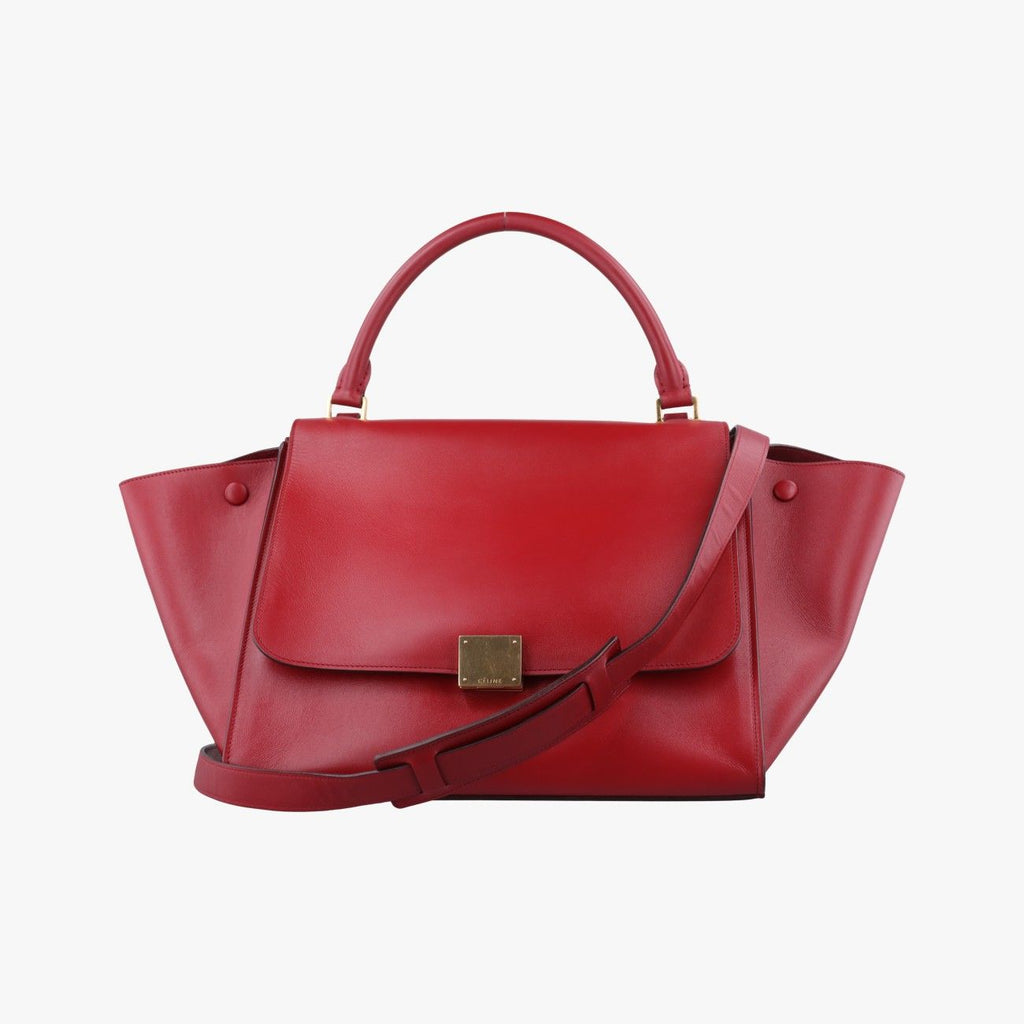 Celine Trapeze Red Leather Shoulder