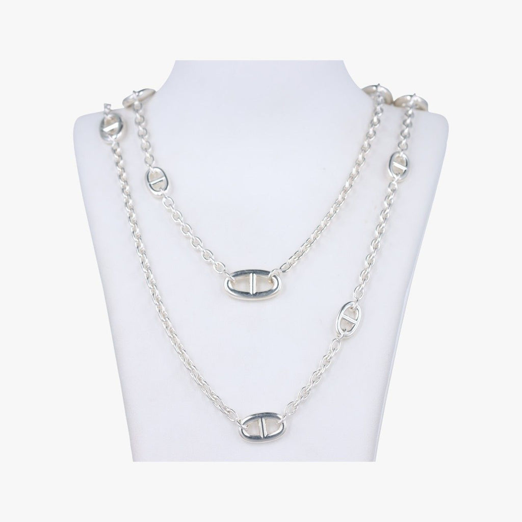 Hermes Farandole Chaine D'ancre Argente Silver Necklace