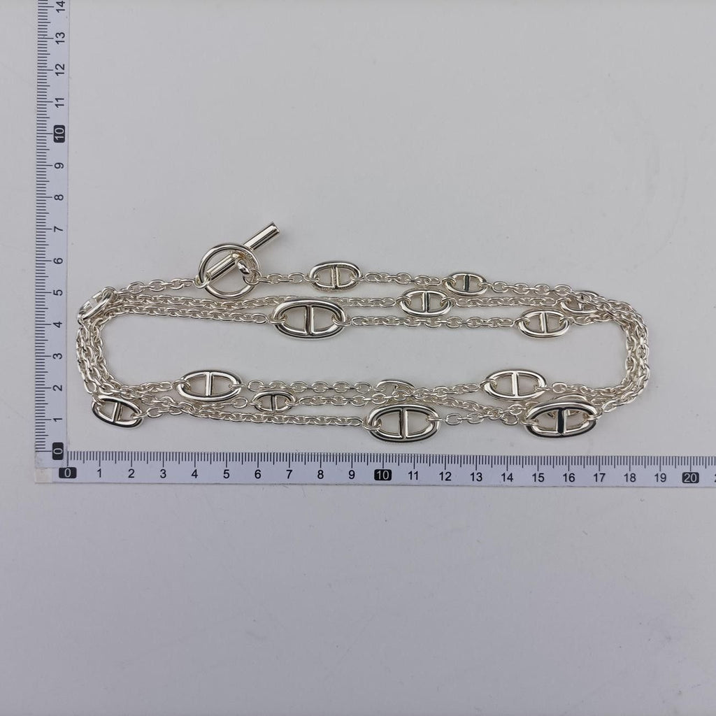 Hermes Farandole Chaine D'ancre Argente Silver Necklace — view 5