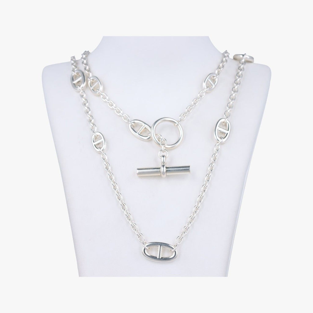 Hermes Farandole Chaine D'ancre Argente Silver Necklace — view 2