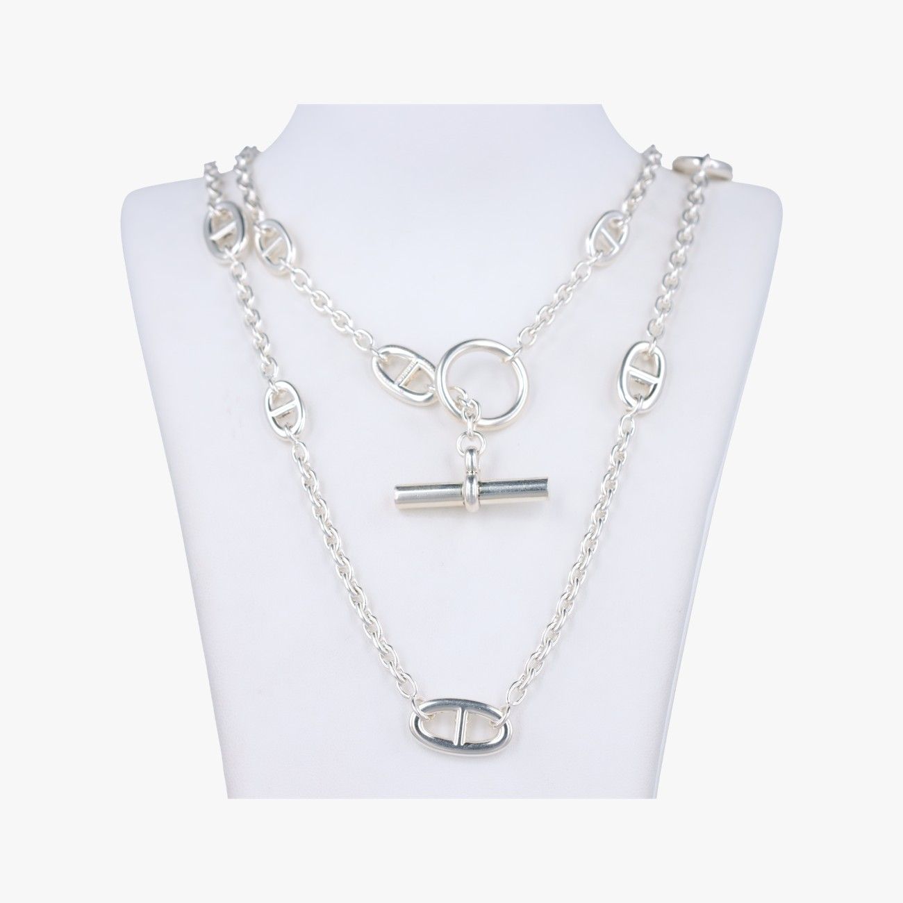 Hermes Farandole Chaine D'ancre Argente Silver Necklace — view 2