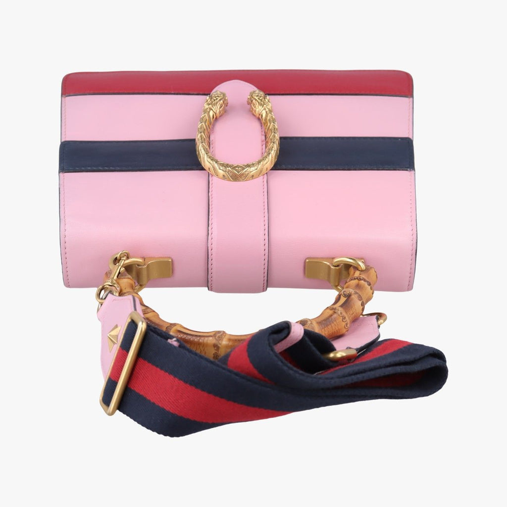 Gucci Dionysus Pink Navy Red Leather Shoulder — view 8