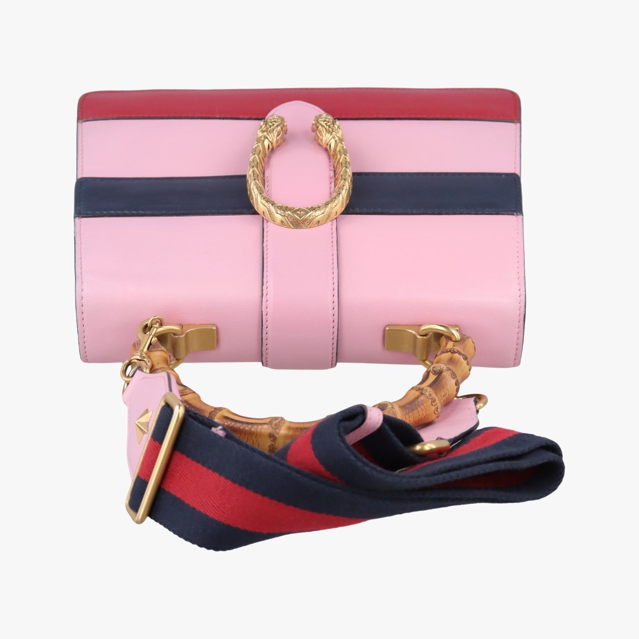Gucci Dionysus Pink Navy Red Leather Shoulder — view 8