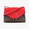 Louis Vuitton Saint Michel Monogram Brown Coquelicot Canvas Epi Shoulder
