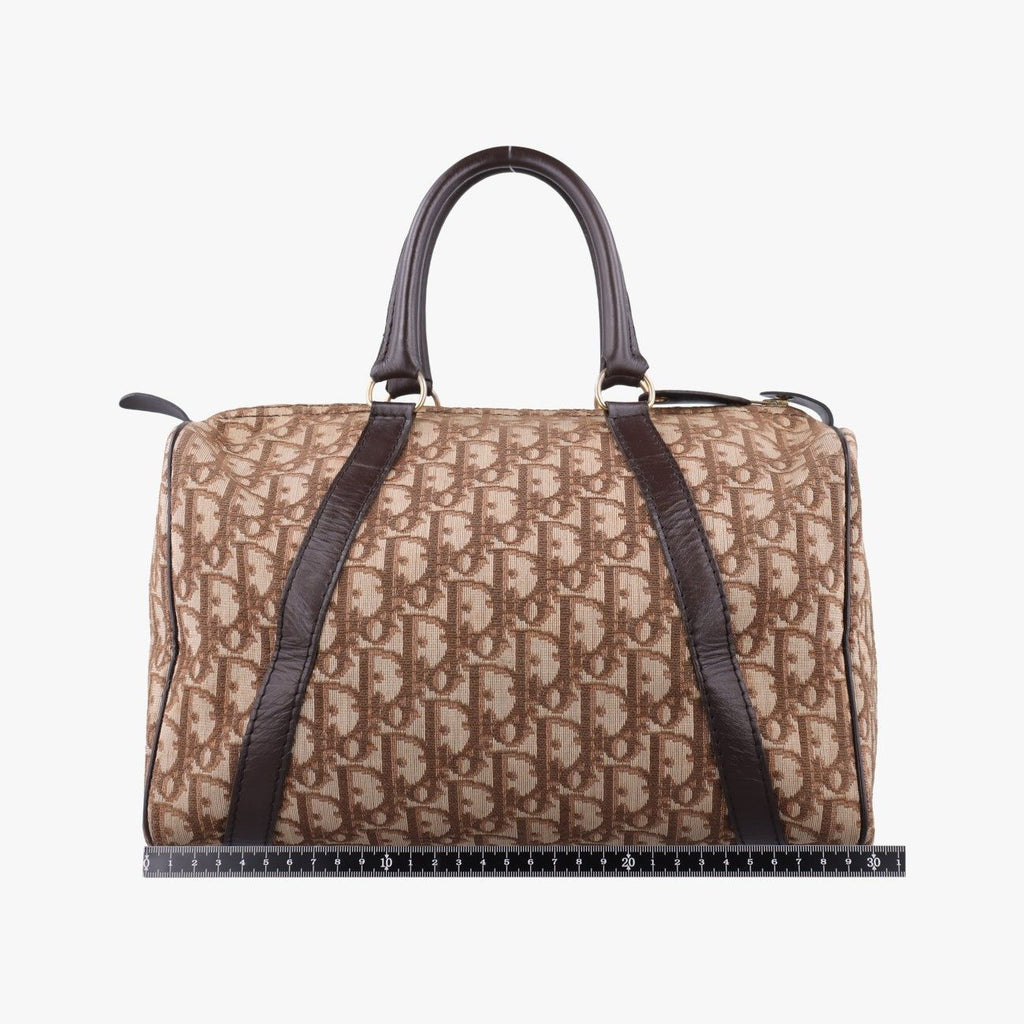 Dior Trotter Brown Canvas Leather Handbag — view 2