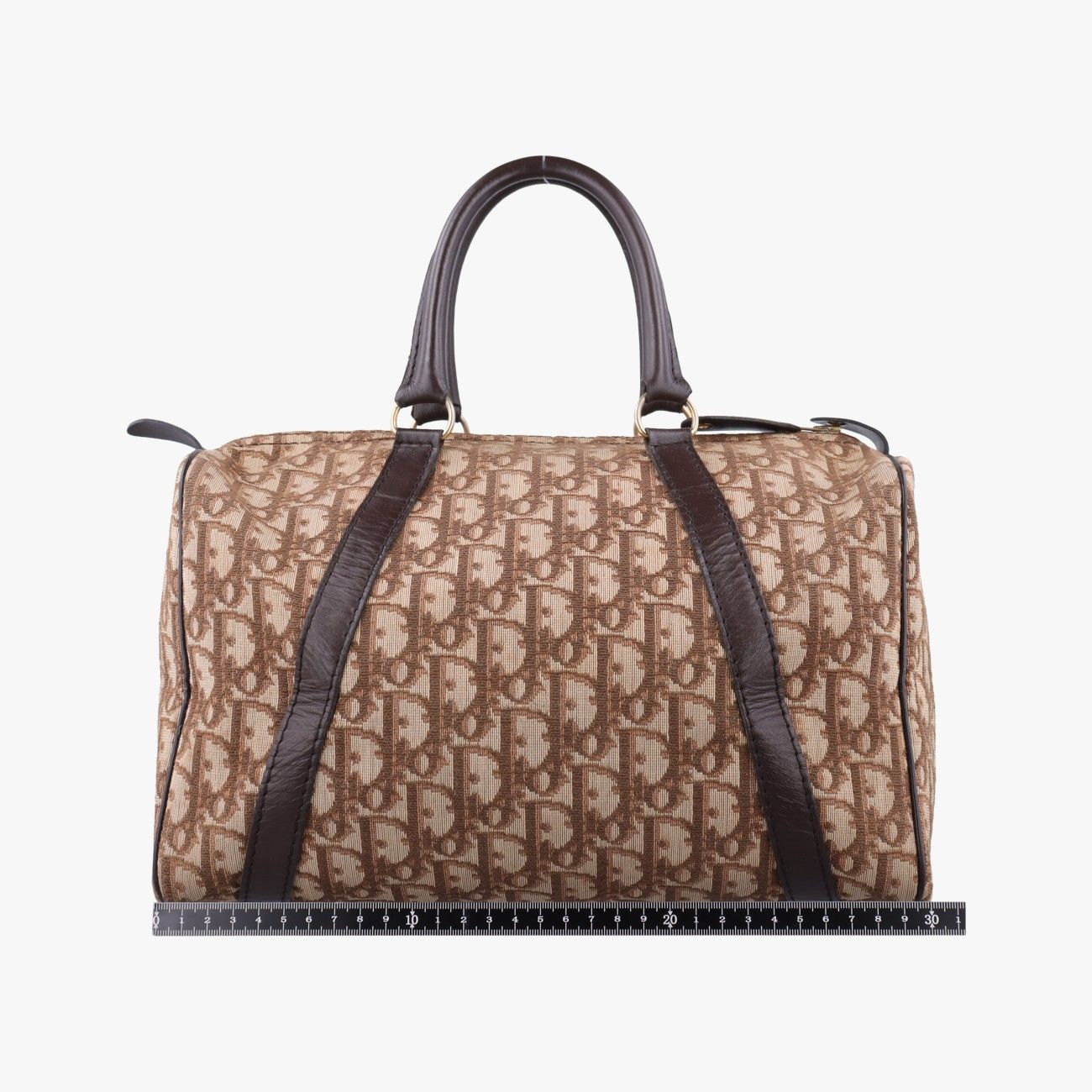 Dior Trotter Brown Canvas Leather Handbag — view 2