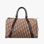 Dior Trotter Brown Canvas Leather Handbag