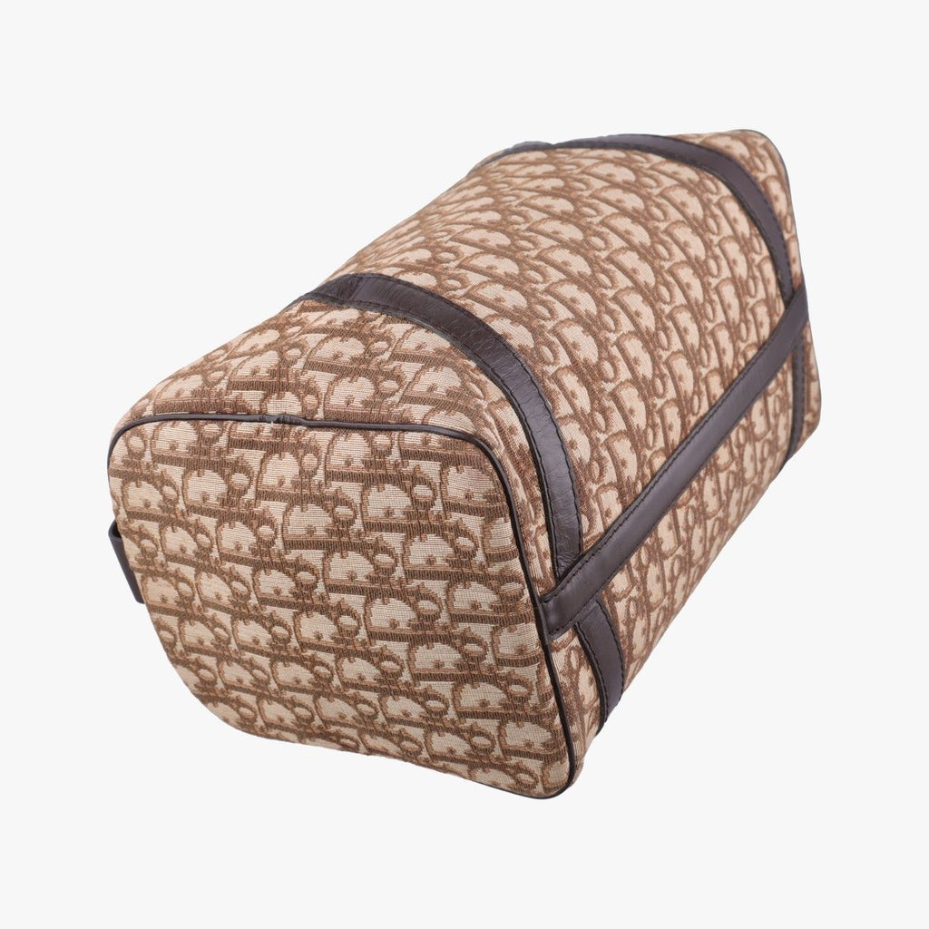 Dior Trotter Brown Canvas Leather Handbag — view 5