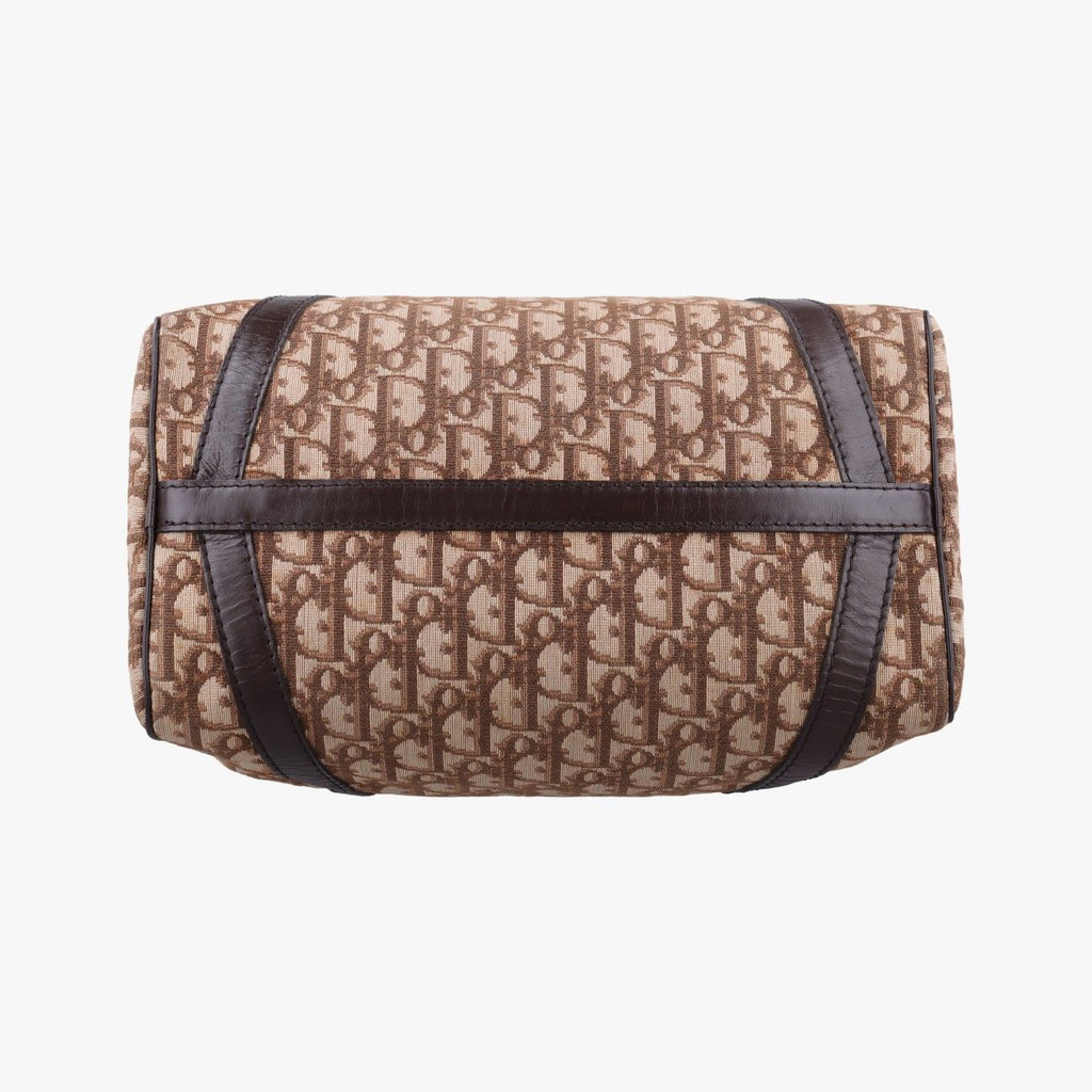 Dior Trotter Brown Canvas Leather Handbag — view 3