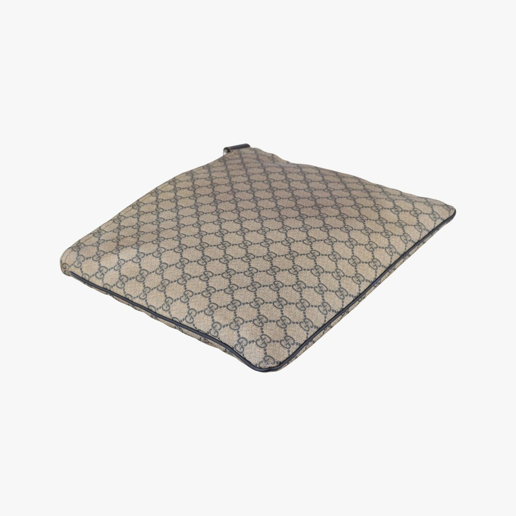 Gucci GG Plus Supreme Beige Navy Canvas Leather Shoulder — view 7