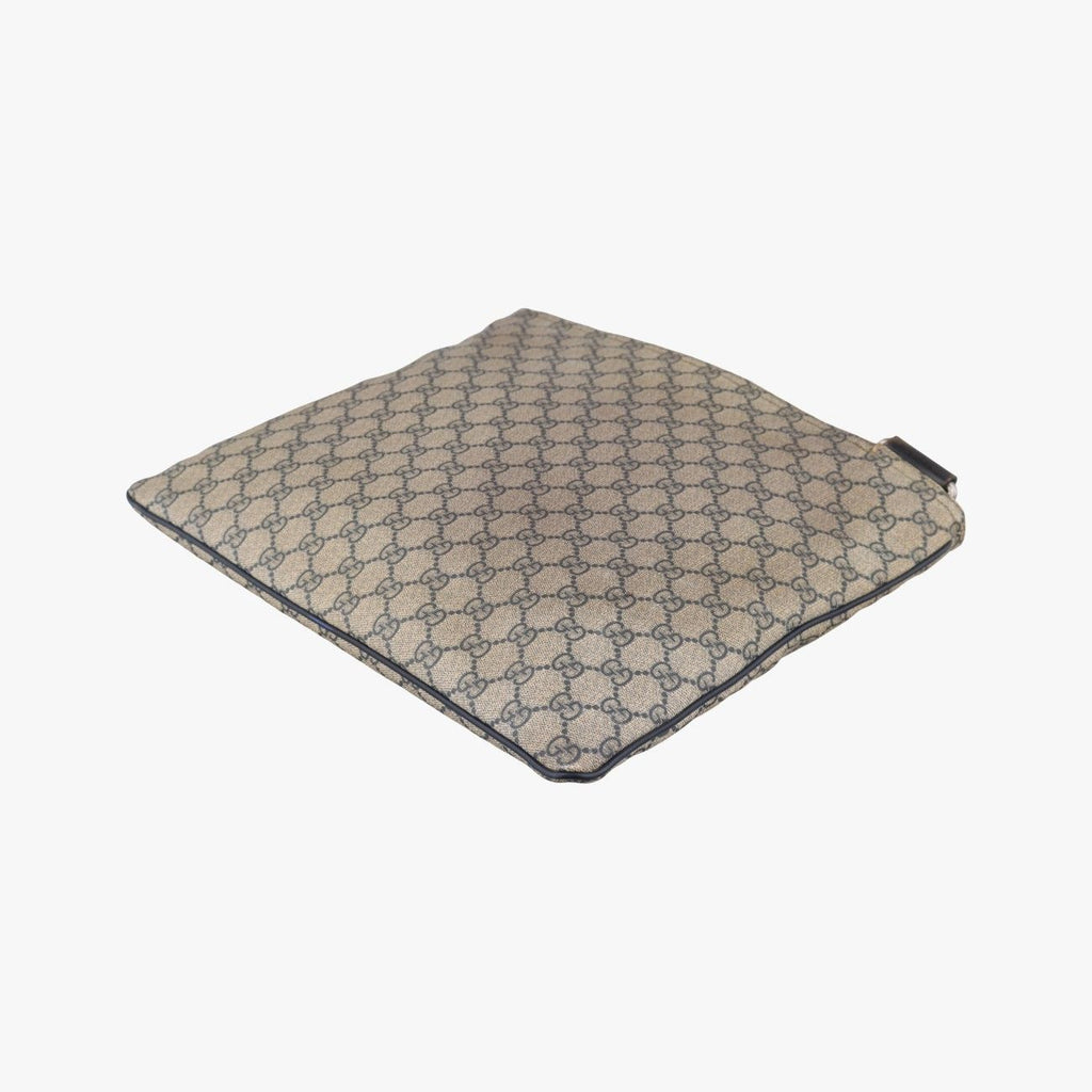 Gucci GG Plus Supreme Beige Navy Canvas Leather Shoulder — view 6