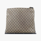 Gucci GG Plus Supreme Beige Navy Canvas Leather Shoulder — view 2