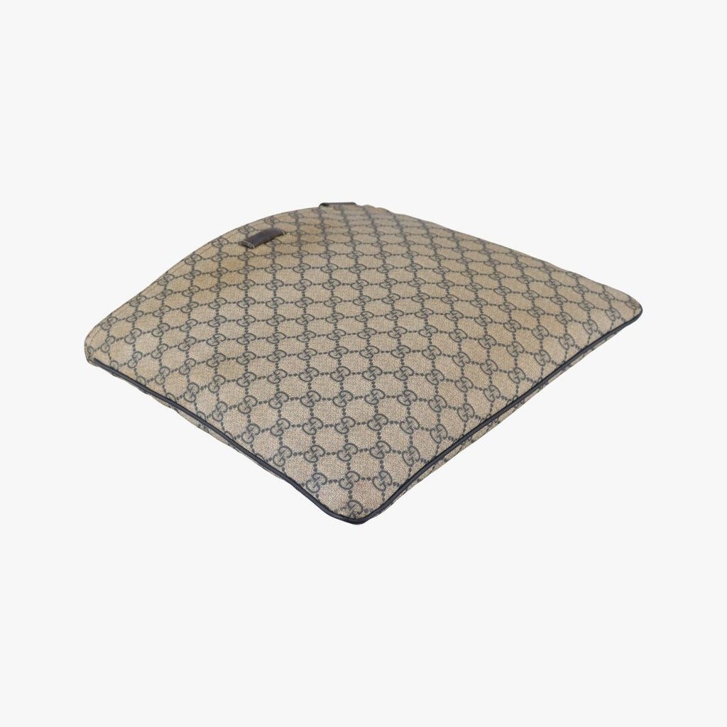 Gucci GG Plus Supreme Beige Navy Canvas Leather Shoulder — view 5
