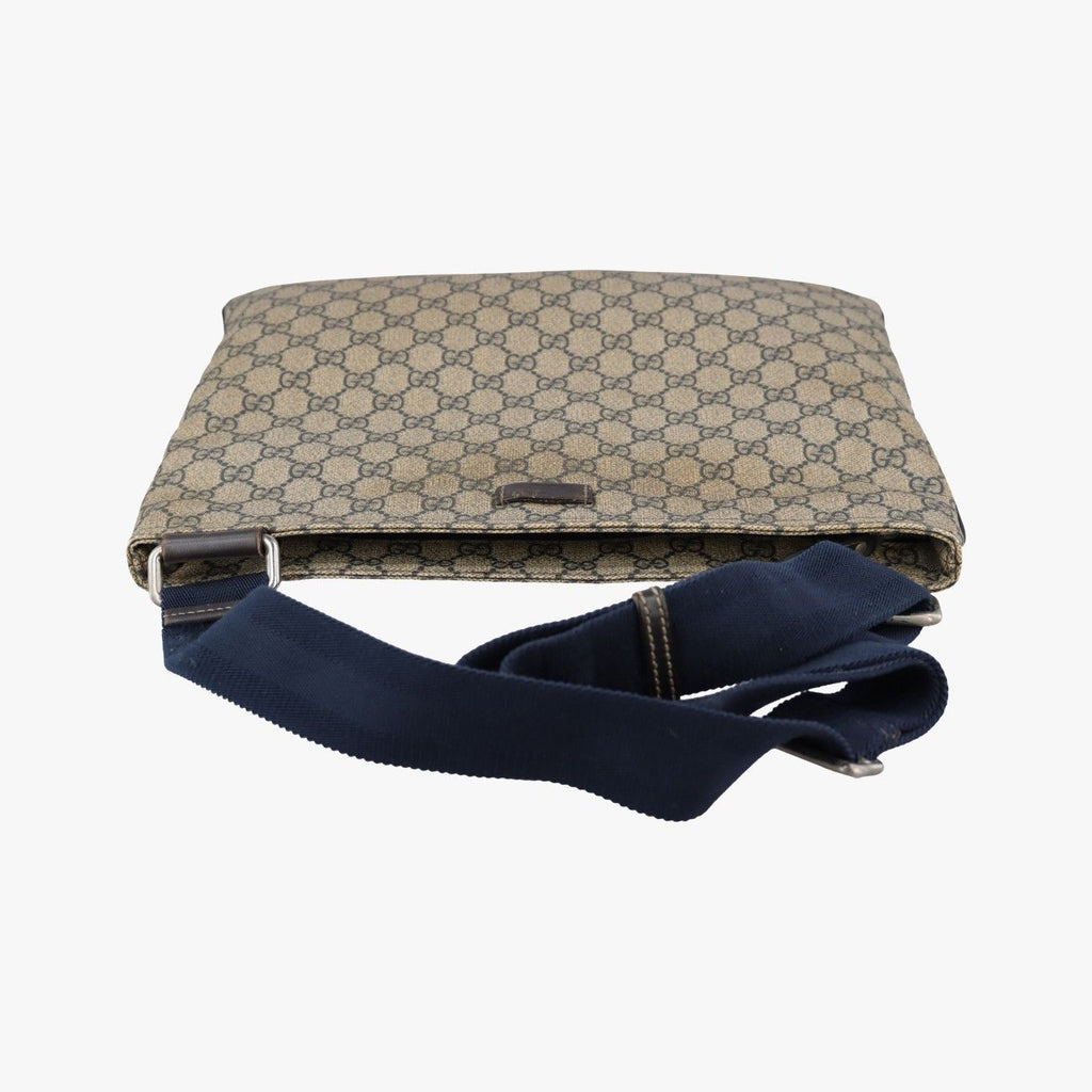 Gucci GG Plus Supreme Beige Navy Canvas Leather Shoulder — view 8
