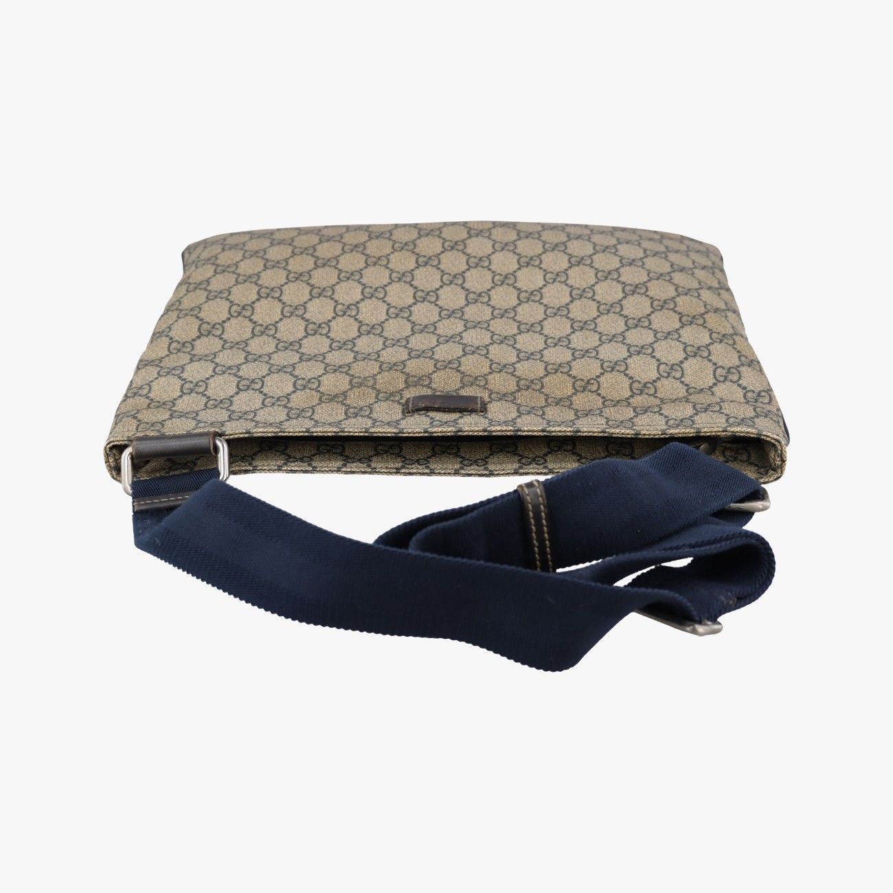 Gucci GG Plus Supreme Beige Navy Canvas Leather Shoulder — view 8