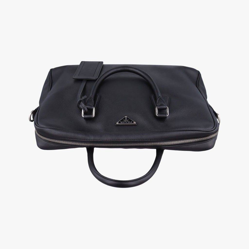 Prada Business Briefcase Black Saffiano Leather — view 8