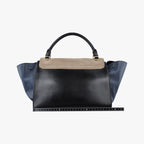 Celine Trapeze Beige Black Blue Suede Leather Shoulder — view 2