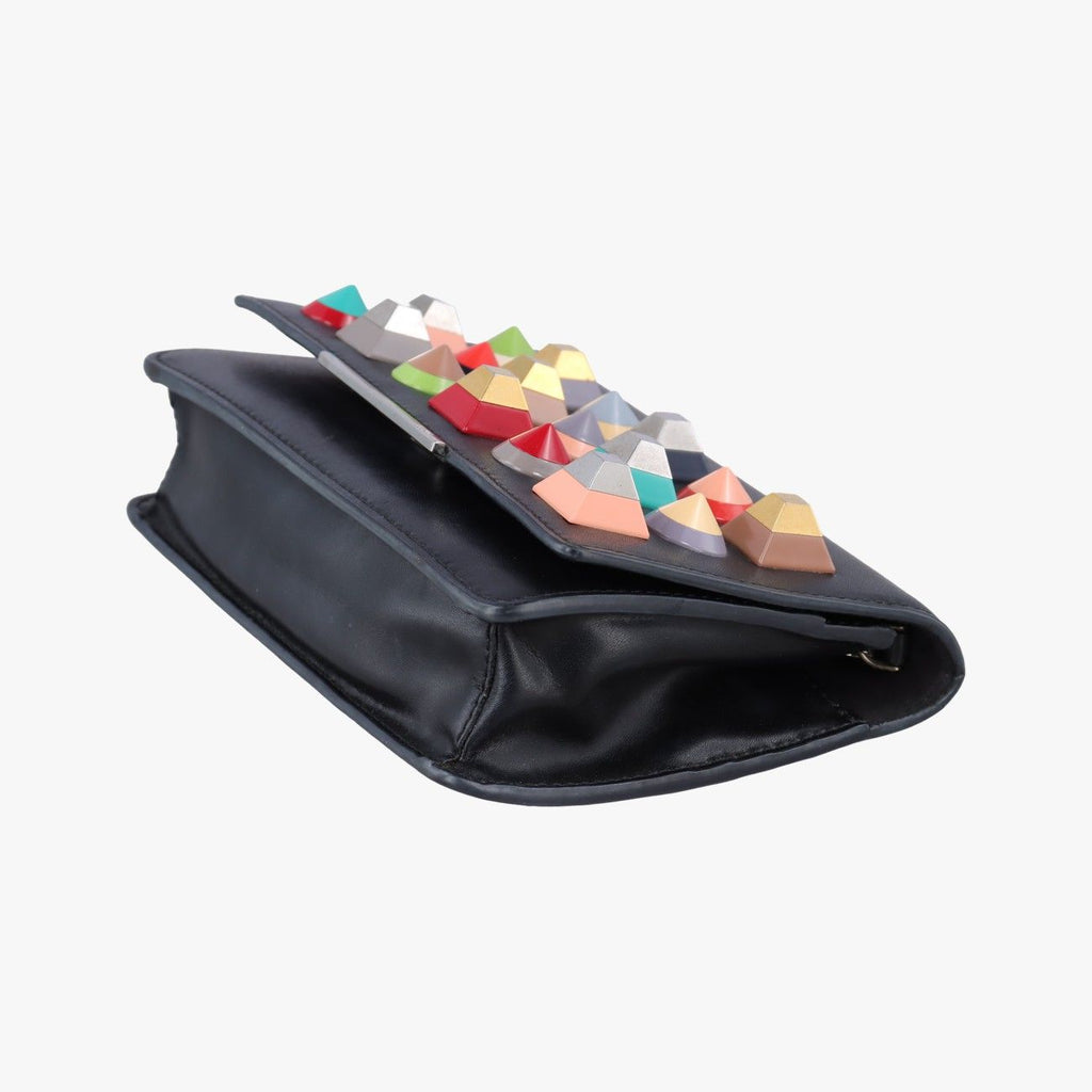 Fendi Monster Star Eyes Tube Black Multicolor Leather Shoulder — view 4