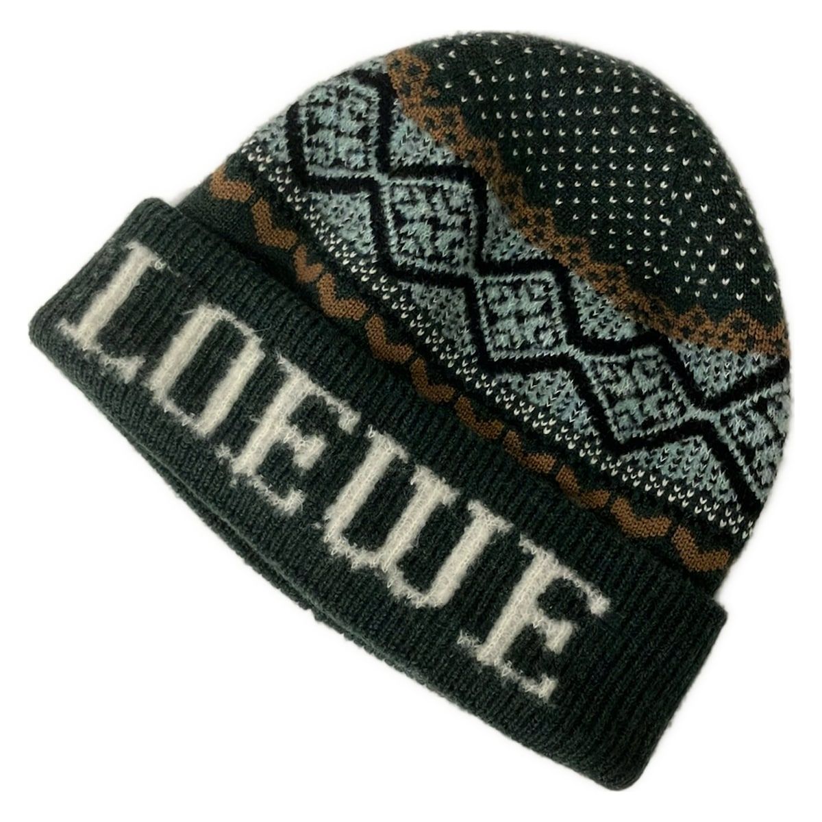 Loewe Knit Hat Green Blue Multi Wool