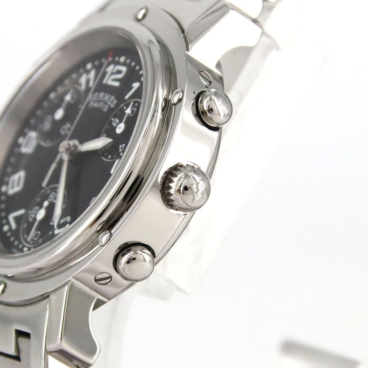 Hermes Clipper Chronograph SS Quartz Watch — view 4