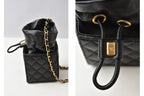 Chanel Chain Shoulder Bag Mini Cube Quilted Lambskin Black Gold — view 3
