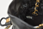 Chanel Chain Shoulder Bag Mini Cube Quilted Lambskin Black Gold — view 8