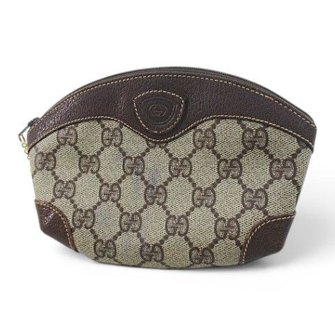 Gucci GG Supreme Canvas Pouch Beige