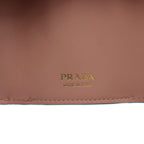 Prada Saffiano Wallet Trifold Coin Purse Leather Gray Pink — view 3