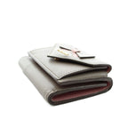 Prada Saffiano Wallet Trifold Coin Purse Leather Gray Pink — view 5