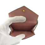 Prada Saffiano Wallet Trifold Coin Purse Leather Gray Pink — view 7