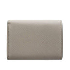 Prada Saffiano Wallet Trifold Coin Purse Leather Gray Pink — view 2
