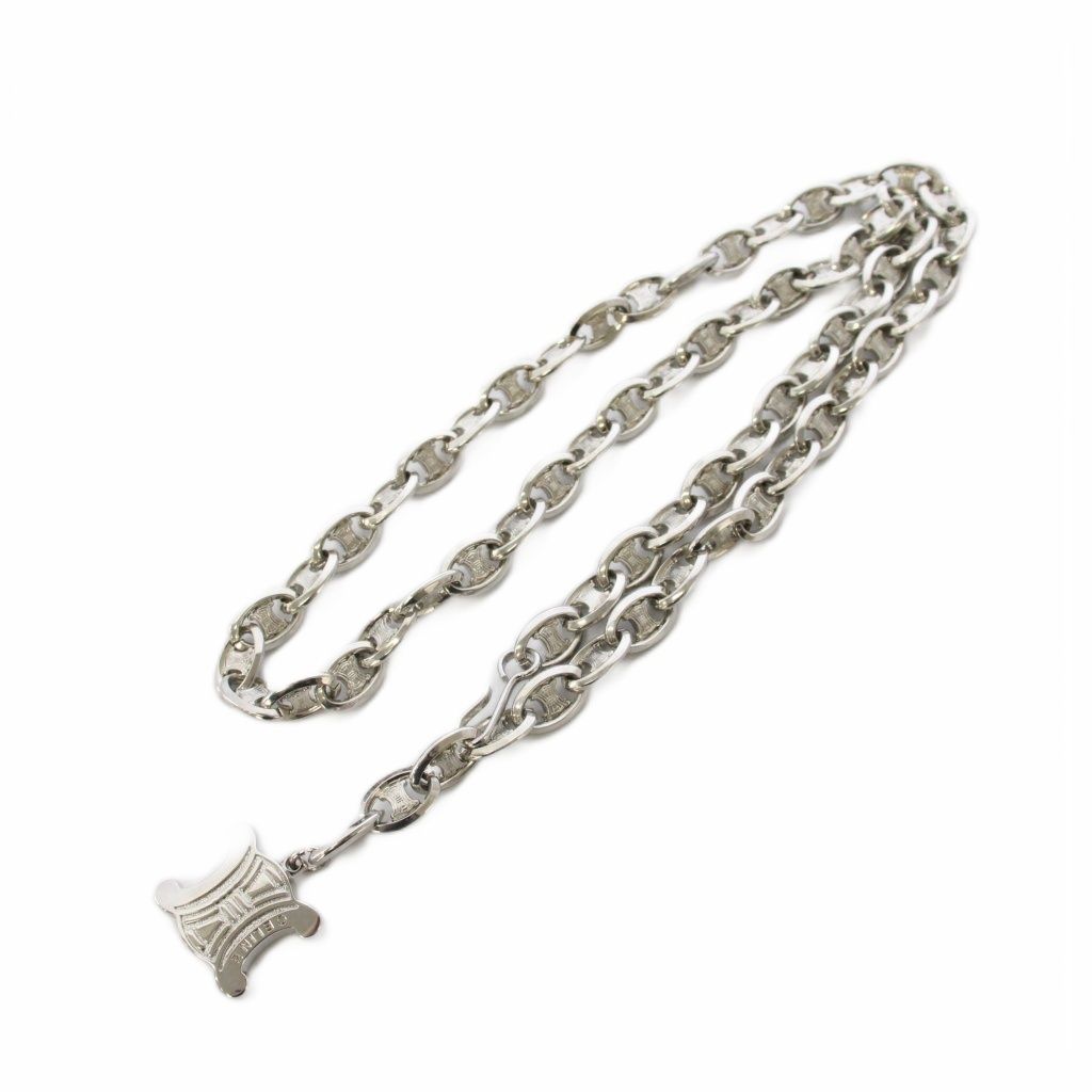 Celine Triomphe Chain Belt Silver Color — view 3