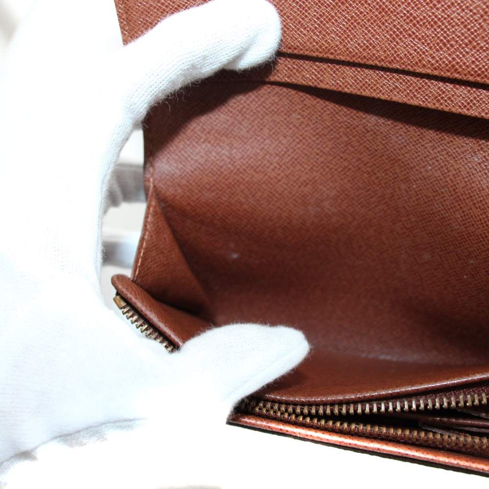 Louis Vuitton Portefeuille Tresor Monogram Wallet Bifold Coin Purse Brown — view 8