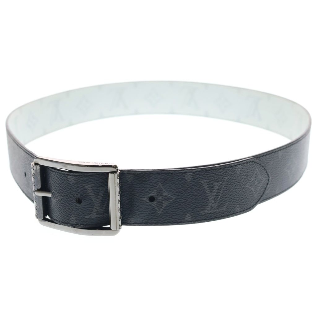 Louis Vuitton Ceinture Reverso Monogram Reversible Leather Belt White Black