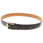 Louis Vuitton Ceinture Ellipse Monogram Leather Belt Brown Gold