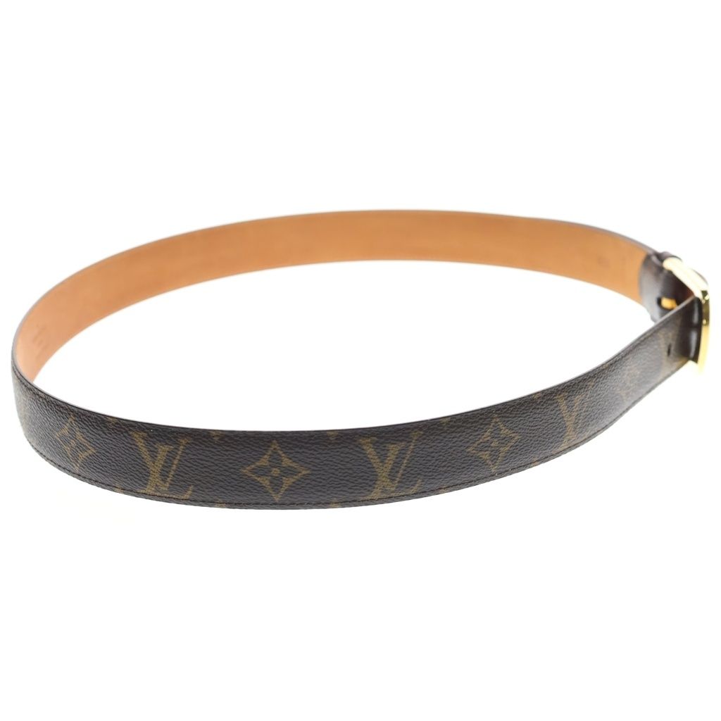 Louis Vuitton Ceinture Ellipse Monogram Leather Belt Brown Gold — view 3